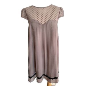 Victoria Secret Swiss Dot Babydoll Pleated Chiffon Dress XS